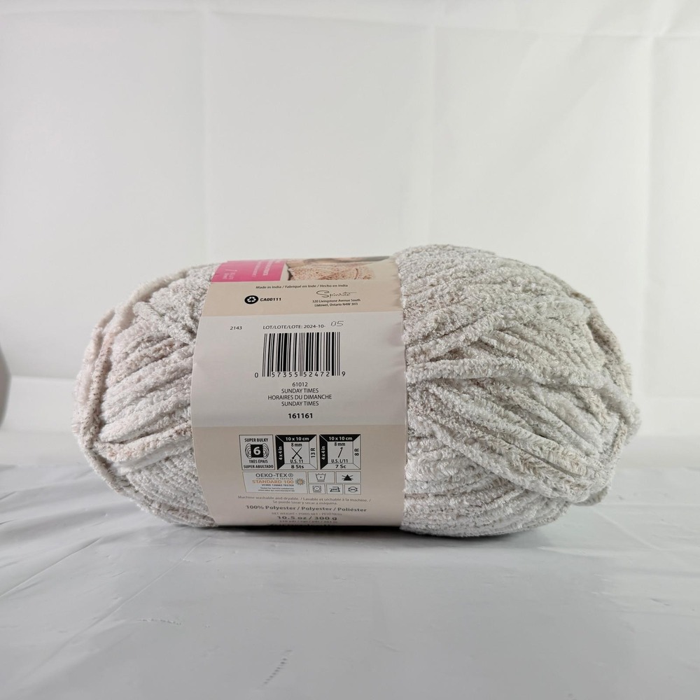 Bernat Baby Blanket Frosting Sunday Times Super Bulky Polyester Yarn New